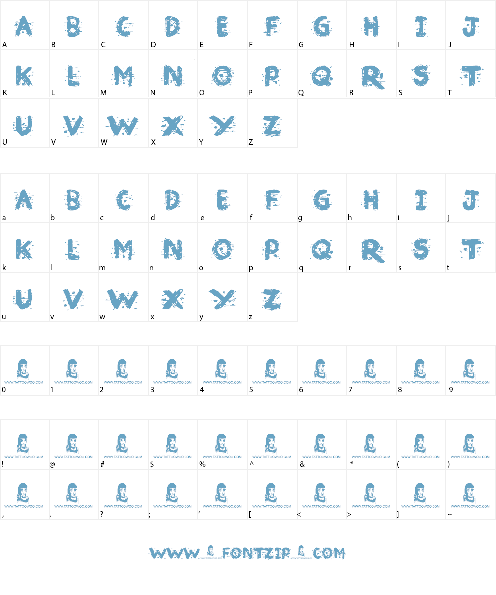 Broken Ink Font Character